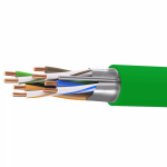 Кабель витая пара кат. 5E экранированный F/UTP, 4 пары, нг(А)-LSLTx, цвет внешней оболочки зеленый коробка 305 м Кабель витая пара кат. 5E экранированный F/UTP, 4 пары, нг(А)-LSLTx, цвет внешней оболочки зеленый коробка 305 м