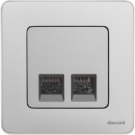 Розетка 2гн комп+комп RJ45+RJ45 с/у алюминий механизм кат.5е INSPIRIA Legrand