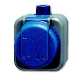 Розетка ABB Busch Duro 1-мест. в сборе с корпусом с З/К откр. уст-ки16А 220-250В с крышкой IP66 синий Розетка ABB Busch Duro 1-мест. в сборе с корпусом с З/К откр. уст-ки16А 220-250В с крышкой IP66 синий