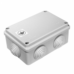 Коробка открытой установки настенно-потолочная 80x120x50мм с выравниванием потенциалов пластик серый с крышкой IP55 ПРОМРУКАВ