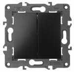 Переключатель ЭРА Elegance 14-1112-05 перекрёстный двойной, 10АХ-250В, антрацит Переключатель ЭРА Elegance 14-1112-05 перекрёстный двойной, 10АХ-250В, антрацит
