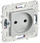 Розетка 1гн без З/К с/у серебряный механизм 10А SK-R02S SKANDY IEK (1/10/100)