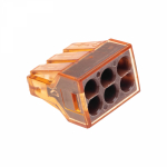 Экспресс-клемма СМК 773-606 с пастой, 6-проводная 0,75-4 мм² (блистер 5 шт/уп) REXANT