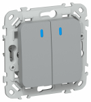 FLITE Выключ. 2-кл. кноп. прох инд 10А ВС62-2-1-ФлС сер. IEK