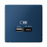 Розетка 2гн USB+USB A+C с/у аквамарин механизм высокоскор.заряд. QC PD ArtGallery Systeme Electric (1/8/16) Розетка 2гн USB+USB A+C с/у аквамарин механизм высокоскор.заряд. QC PD ArtGallery Systeme Electric (1/8/16)