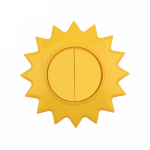 Выключатель 2кл с/у Солнце, желтый KRANZ HAPPY Выключатель 2кл с/у Солнце, желтый KRANZ HAPPY