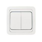 Выключатель 2кл с/у белый с вставкой IP20 Makel (1/12/120)