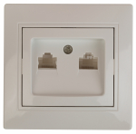 Розетка 2гн комп+комп RJ45+RJ45 с/у крем 1-304-02 Intro Plano ЭРА Розетка 2гн комп+комп RJ45+RJ45 с/у крем 1-304-02 Intro Plano ЭРА