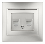 Розетка 2гн комп+комп RJ45+RJ45 с/у алюминий 1-304-03 Intro Plano ЭРА Розетка 2гн комп+комп RJ45+RJ45 с/у алюминий 1-304-03 Intro Plano ЭРА