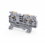 Зажим клеммный проходной 5мм размер ячейки 0мм на DIN-рейку/G-рейка 1 уровень сечение провода 2.5мм² 24А 1000В полиамид (pa) КЭАЗ (Курский электроаппа