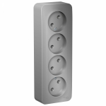 Розетка 4гн без З/К о/у алюминий изол.пласт. 16А IP20 Blanca Systeme Electric Розетка 4гн без З/К о/у алюминий изол.пласт. 16А IP20 Blanca Systeme Electric