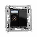 Проходная розетка 1 выход. моноблок tv 2400МГц скрыт. уст-ки винтовой черный ДКС Проходная розетка 1 выход. моноблок tv 2400МГц скрыт. уст-ки винтовой черный ДКС