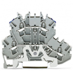 Зажим клеммный проходной 70мм размер ячейки 5.2мм на DIN-рейку 1 уровень сечение провода 4мм² 24А 500В термопласт Wago