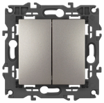 Переключатель ЭРА Elegance 14-1106-16 двойной, 10АХ-250В, титан Переключатель ЭРА Elegance 14-1106-16 двойной, 10АХ-250В, титан