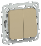 FLITE Выключ. 2-кл. кноп. прох. 10А ВС62-2-0-ФлХ хак. IEK