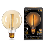Лампа светодиод 8Вт 740Лм 2400К Е27 G95 золото LED Gauss Filament 1/20