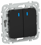 Выключатель 2кл с подсв с/у черный механизм ВС12-1-1-ФлЧ FLITE IEK (1/100) Выключатель 2кл с подсв с/у черный механизм ВС12-1-1-ФлЧ FLITE IEK (1/100)