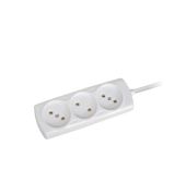 Удлинитель 3гн без З/К 1,5м белый 6А ПВС 2х0.75 КОСМОС  (1/50)