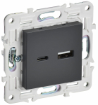 Розетка 2гн USB+USB A+C с/у титан механизм 3,1А SK-R14T SKANDY IEK (1/10/100)