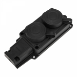 Колодка 2гн с З/К черная каучук с крышкой IP44 PROCONNECT (1/1/15)