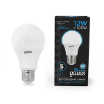 Лампа светодиод 12Вт груша А60 Е27 6500К 1200Лм матовая Gauss Black (1/10/50) Лампа светодиод 12Вт груша А60 Е27 6500К 1200Лм матовая Gauss Black (1/10/50)