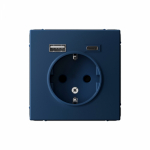 Розетка 1гн c З/К+2хUSB typeА+ typeС с/у аквамарин механизм 16А ArtGallery Systeme Electric (1/8/16)