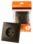 Розетка 1гн без З/К шторки с/у бронза 10А Лама TDM