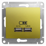 Розетка 2гн USB+USB с/у фисташковый механизм Glossa Systeme Electric (1)