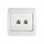 Розетка компьютерная двойная RJ-45 CLASSICO белая 2136 IN HOME Розетка компьютерная двойная RJ-45 CLASSICO белая 2136 IN HOME