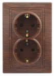 Розетка 2гн с З/К с/у венге 16А 1-205-10 Intro Plano ЭРА
