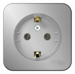 Розетка 1гн с З/К о/у алюминий 16А Blanca Schneider Electric