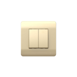 (NEW3-E) Выключатель 2-клавишный с подсветкой, 10А, шампань CHINT (1)