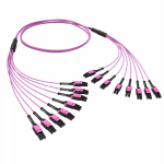 Оптическая разветвительная сборка 16 ОВ, 50/125 OM4, 8xLC-UPC Duplex Uniboot/8xLC-UPC Duplex Uniboot, тип полярности - прямая (Tx-->Rx), 2 м