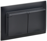 Розетка 2гн с З/К с крыш. с/у черный в сборе 16А IP44 SK-R12Bl SKANDY IEK (1/10/100)