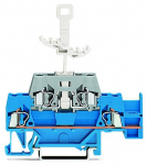Зажим клеммный проходной 74мм размер ячейки 5мм на DIN-рейку 2 уровня сечение провода 2.5мм² 10А 400В термопласт Wago