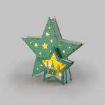 Светодиодная новогодняя фигура деревянная «Домик Звездочета» бирюзовая 26х7х25 см, NEON-NIGHT  (1/1/16)