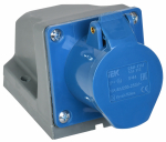 Розетка стационарная силовая ССИ-113 2Р+РЕ 16А 220В синий IP44 IEK (1/10/60)