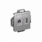 Розетка 2гн HDMI+RJ45 с/у алюминий AtlasDesign Systeme Electric (1)