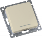 Выкл 1-клавиш. с подсветкой LED мех-м с накладкой 10А 250В с/у бежевый глянц. IP20 HEGEL Выкл 1-клавиш. с подсветкой LED мех-м с накладкой 10А 250В с/у бежевый глянц. IP20 HEGEL