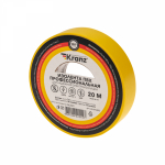 Изолента желтая 19/20м профессиональная толщина 0,18мм ПВХ KRANZ (10/10/200)