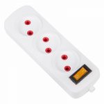 Колодка 3гн без З/К с выкл белая 6А Эконом PROconnect (1/1/80)