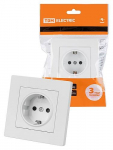 Розетка 2П+З 16А 250В с защ. шт. белая "Сенеж" TDM Розетка 2П+З 16А 250В с защ. шт. белая "Сенеж" TDM