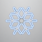 Фигура "Снежинка" из гибкого неона с эффектом тающиx сосулек, 60x60 см, цвет свечения синий/белый NEON-NIGHT