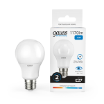Лампа светодиод 12Вт груша А60 Е27 6500К 1170Лм матовая Gauss Elementary (1/10/50) Лампа светодиод 12Вт груша А60 Е27 6500К 1170Лм матовая Gauss Elementary (1/10/50)