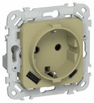 FLITE Роз.с з/к/ш 16А USB AC 20Вт б/к РСЮшс11-1-ФлО ол. IEK