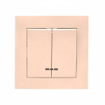 Валенсия выключатель 2-кл. 10А кремовый с индикатором EKF PROxima Валенсия выключатель 2-кл. 10А кремовый с индикатором EKF PROxima