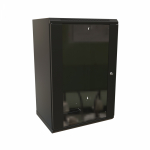 WRline Шкаф настенный 19-дюймовый (19"), 18U, 908x600х450мм, стеклянная дверь, цвет черный (RAL 9004) (разобранный)