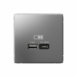 Розетка 2гн USB+USB A+C с/у сталь механизм высокоскор.заряд. QC PD ArtGallery Systeme Electric (1/8/16) Розетка 2гн USB+USB A+C с/у сталь механизм высокоскор.заряд. QC PD ArtGallery Systeme Electric (1/8/16)