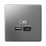 Розетка 2гн USB+USB A+C с/у сталь механизм высокоскор.заряд. QC PD ArtGallery Systeme Electric (1/8/16) Розетка 2гн USB+USB A+C с/у сталь механизм высокоскор.заряд. QC PD ArtGallery Systeme Electric (1/8/16)