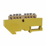 Шина нулевая 100А 6х9 8-отверстий изолятор на din-рейку желтый OptiKit КЭАЗ (1/20)